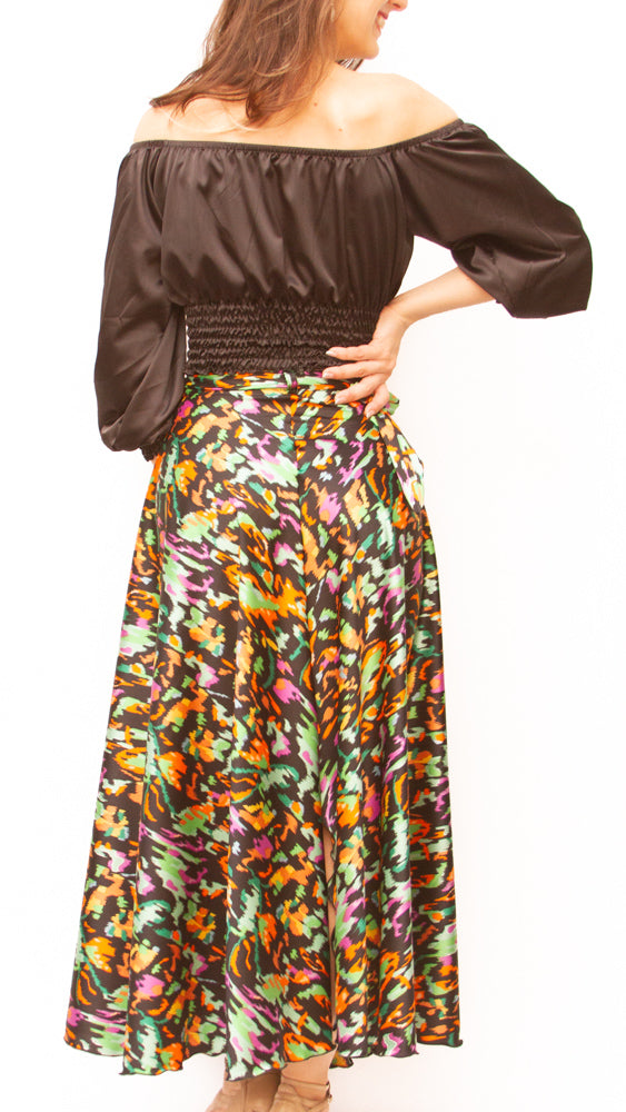 SKIRT - Flare Wrap Maxi (Satin)